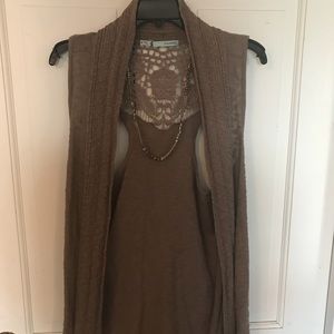 Cotton lace backed vest